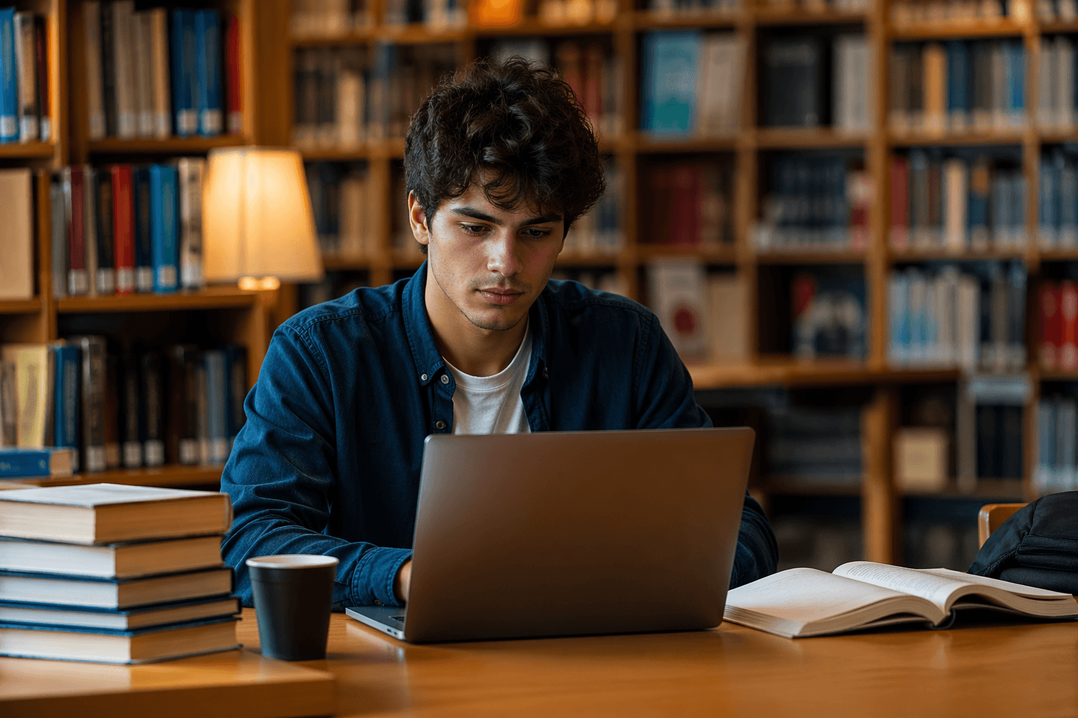 International student managing university plans online